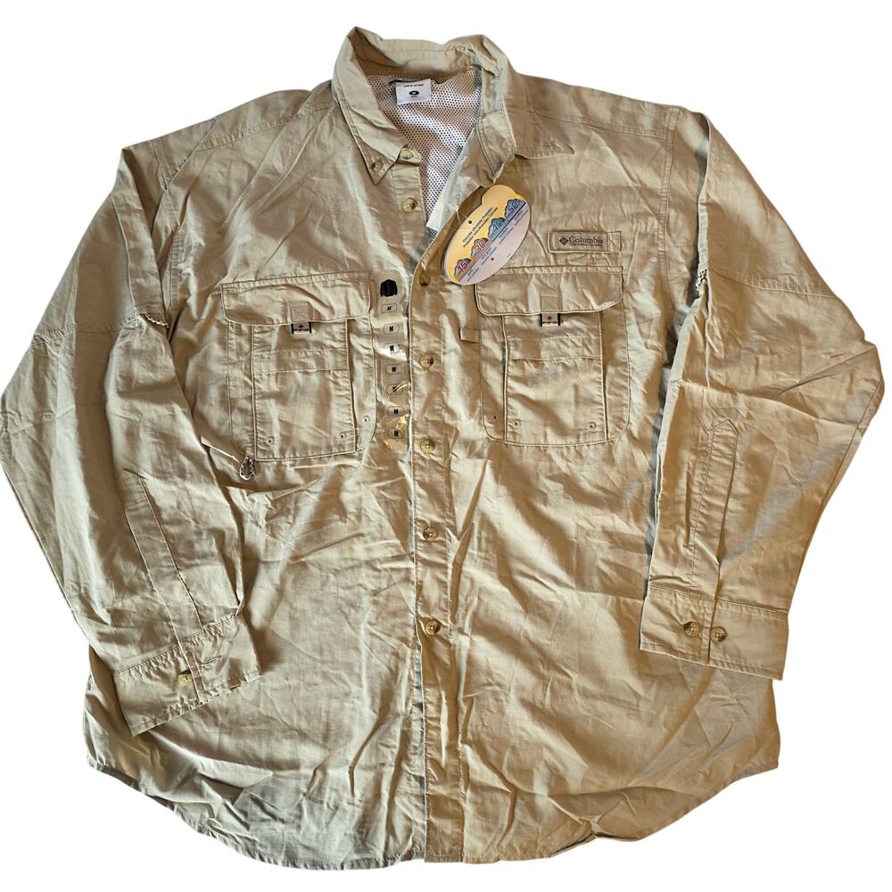 Columbia PFG Bahama II LS Shirt NWT Fossil Khaki Fishing Gorpcore